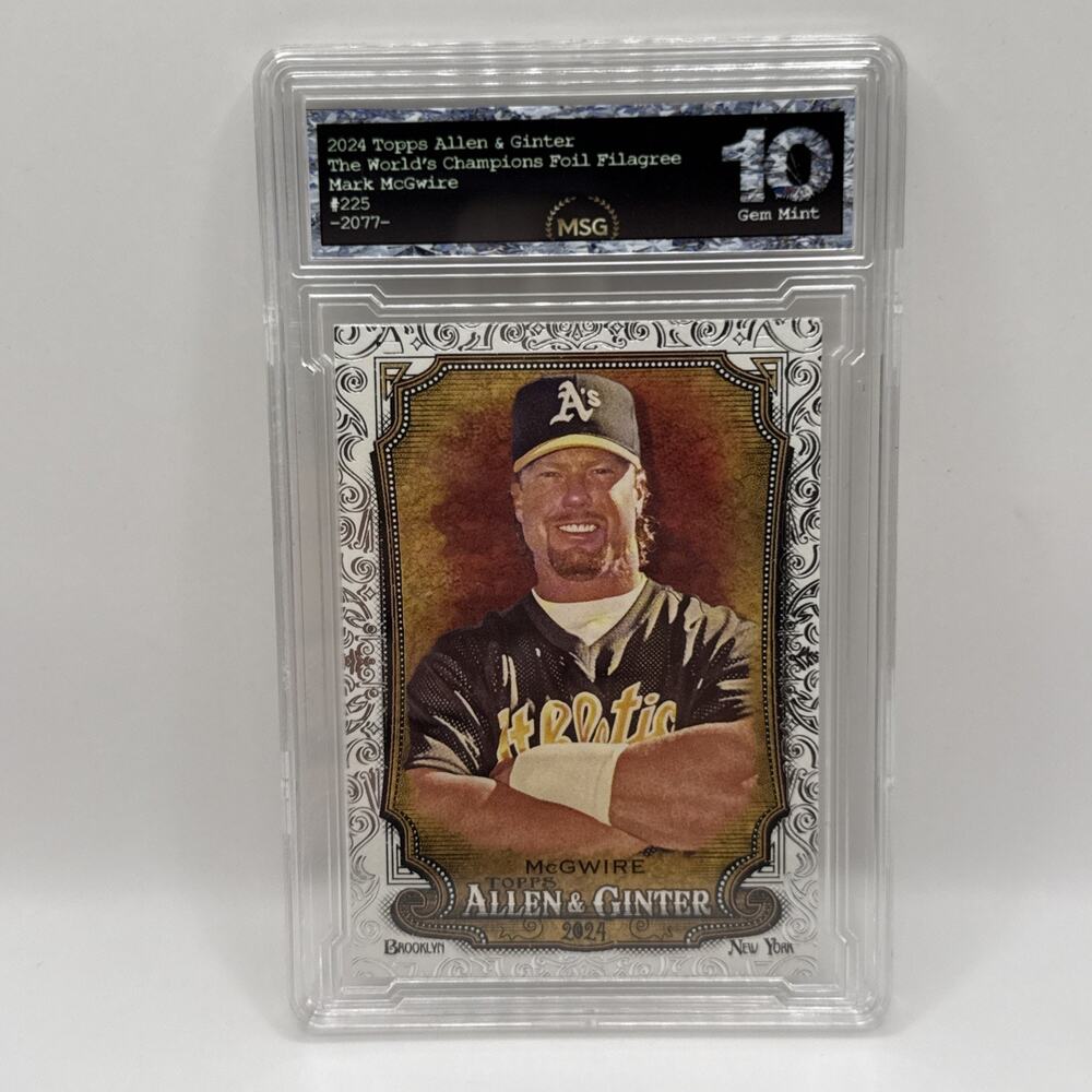Mark McGwire Silver Foil Filigree 2024 Topps Allen & Ginter #225 Oakland Graded